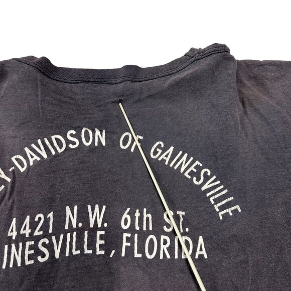 Vintage Harley Davidson Single Stitch Black TShirt Champion XL Gainesville FL - Picture 6 of 12